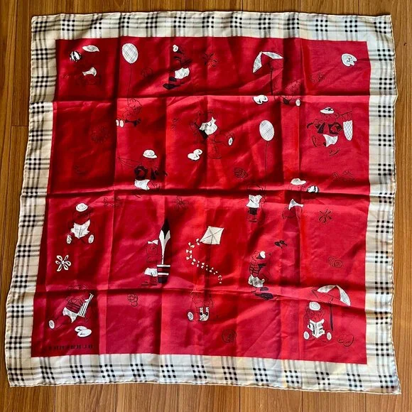 Burberry Bears and Check Silk Scarf - Picture 5 of 6